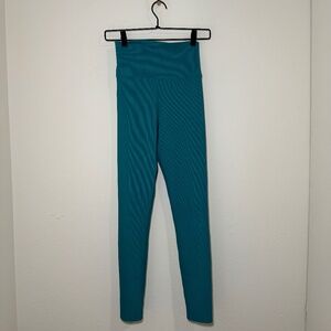 Beach Riot Sport Leggings Women's SM Teal Blue Ribbed Ayla Athleisure Modern